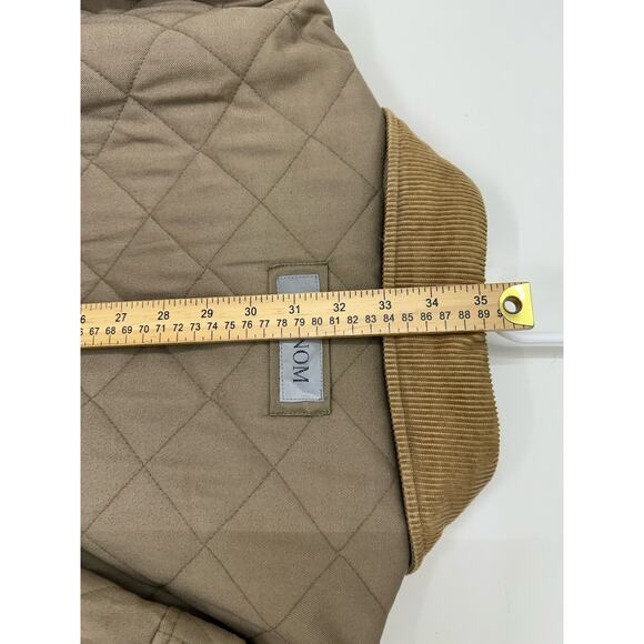 Phenom Mens Puffer Jacket Size 2X Brown Quilted Snap Up Corduroy Accents - Picture 11 of 12